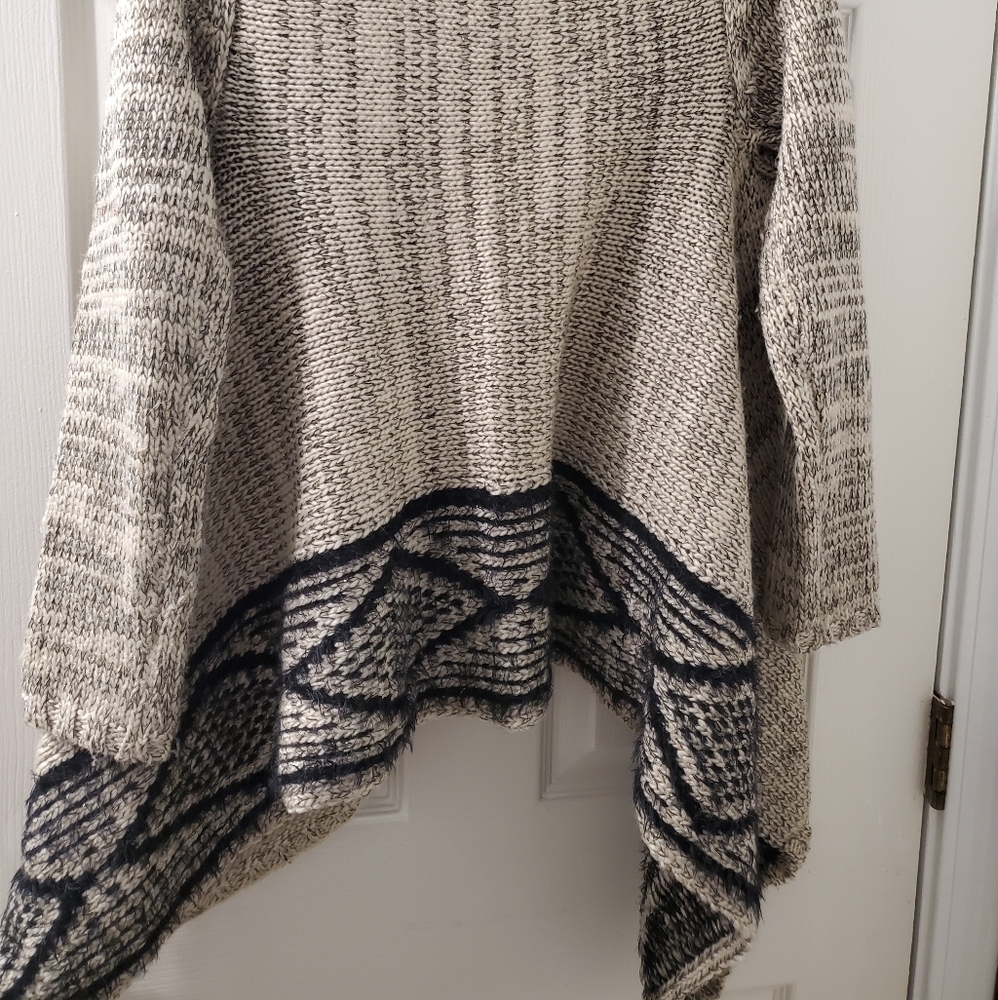 Tan and black waterfall sweater